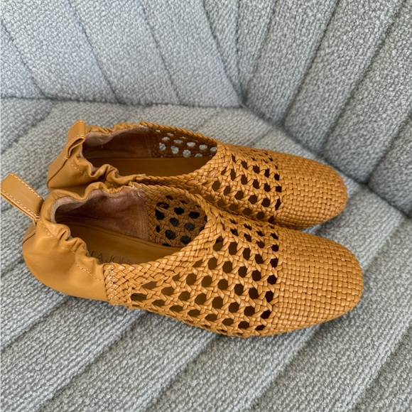 Tan Ulla Johnson Lilia Woven Leather Flats - 36 - Picture 3 of 8